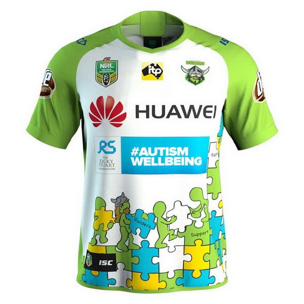 Tailandia Camiseta Canberra Raiders 2018 Blanco Verde